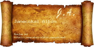 Janecskai Albin névjegykártya