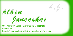 albin janecskai business card